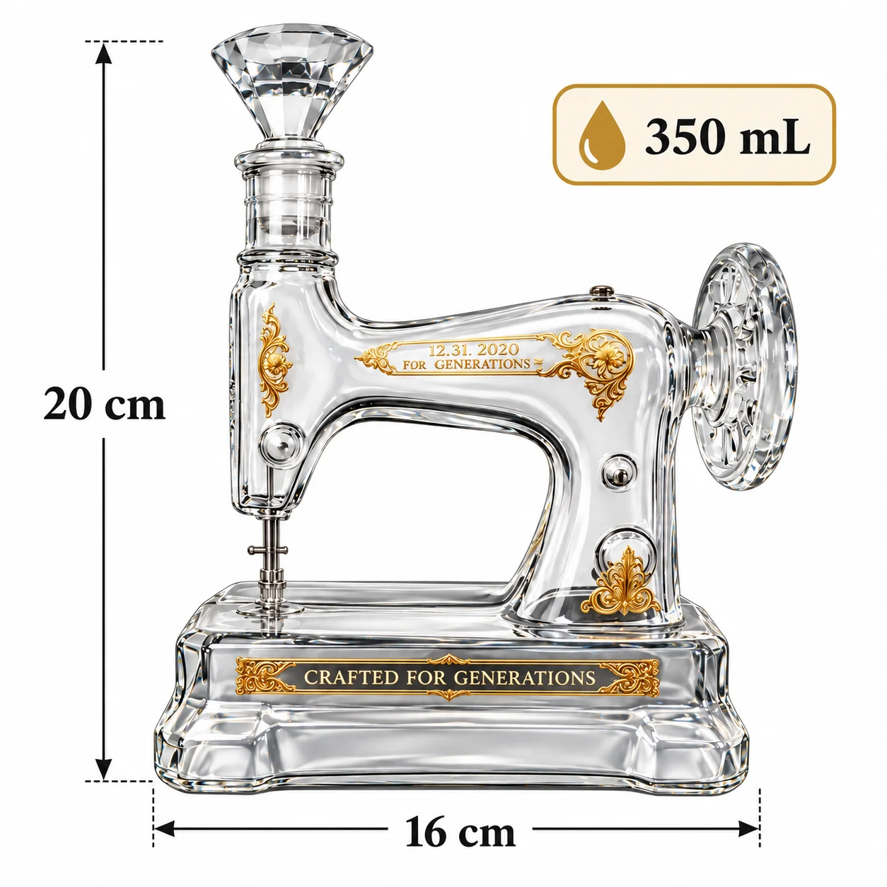 Vintage Sewing Machine Glass D - огляд і ціна Vintage Collectible Bottles