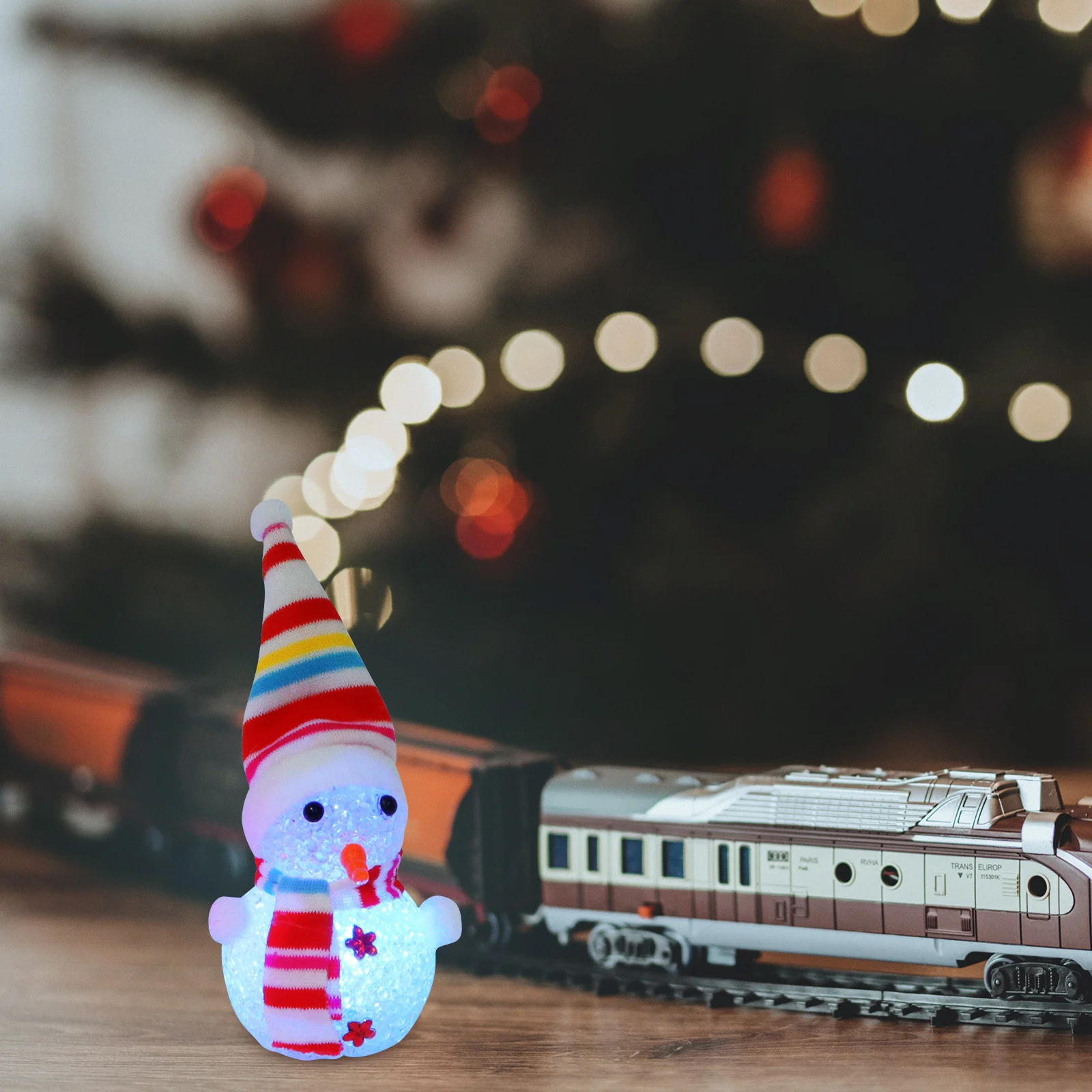 4 قطعة مصباح كريستال Led متوهج زينة عيد الميلاد لون Led ثلج حتى الديكور تغيير ضوء الليل لسطح المكتب #6