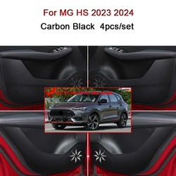 4pcs/set For MG HS 2023 2024 Car Door Anti Kick Pad Carbon Fiber Leather Texture Anti Dirt Protective Sticker Auto Accessories