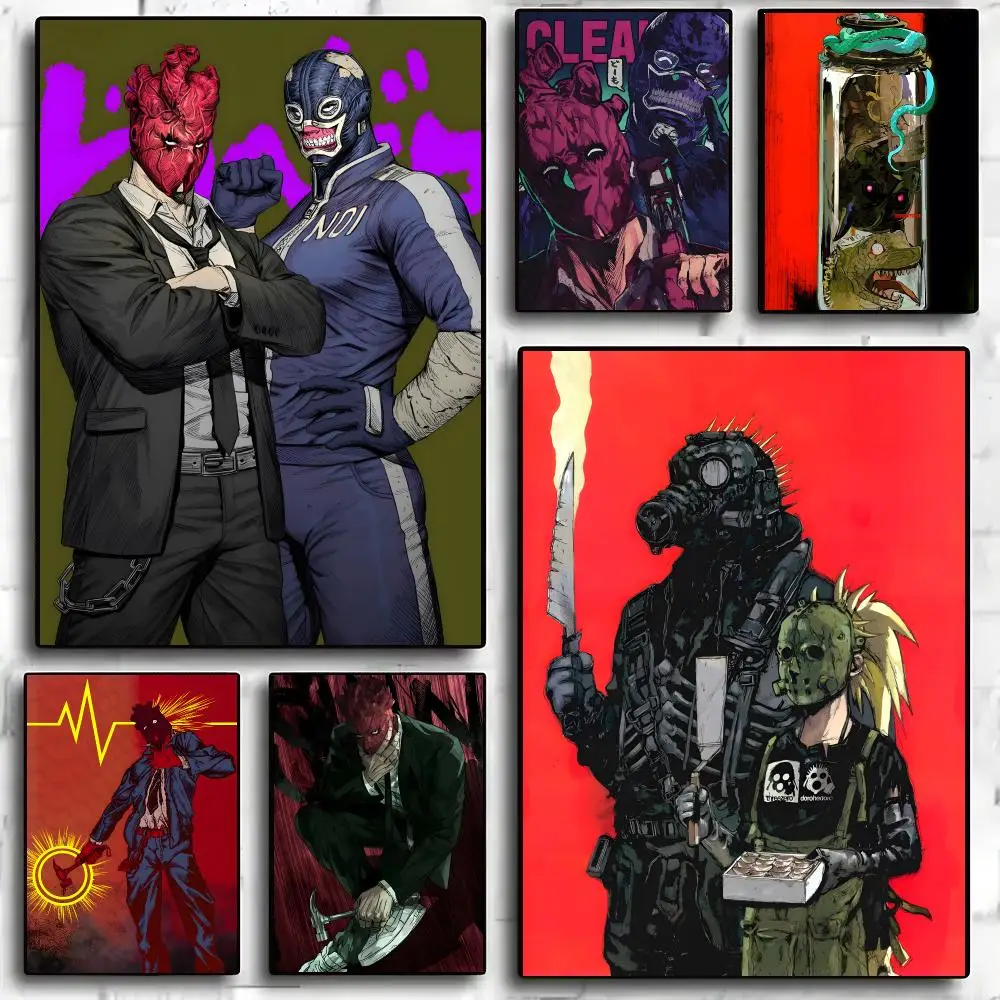 Anime Dorohedoro Retro Poster Self-adhesive Living Room Bedroom Party Bar Decor Moisture-proof Fade-resistant