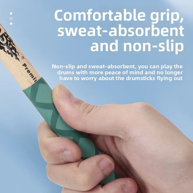 2 قطعة عصا الطبل القبضات أفخاذ المضادة للانزلاق امتصاص العرق قبضة ل 7A 5A 5B 7B أفخاذ 12 سنتيمتر * 1.8 سنتيمتر القبضات الأكمام #3