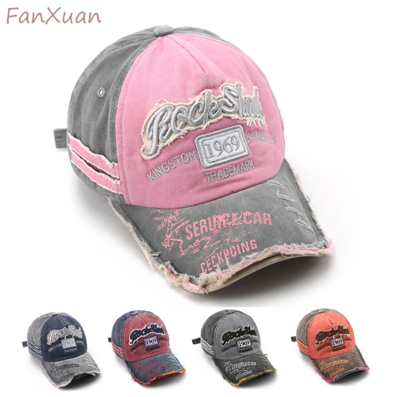 Retro Distressed Men\'s Baseball Cap Frayed Snapback Hats for Men Cotton Multicolor Patchwork Casquette Women\'s Caps Ripped