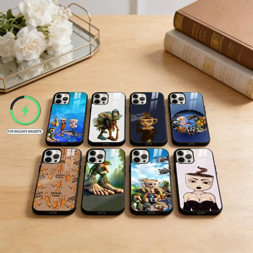 

Tung Tung Italian Brainrot Phone Case For iPhone17,16,15,14,13,12,11 Plus,Pro Max Magnetic For Magsafe Wireless Charging