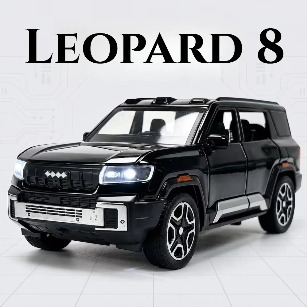 1:32 Leopard 8 ES8 New Energy Car Model Toy Alloy Body Strong Durable Rear Wheel Pull Back Vehicles Holiday Celebrations