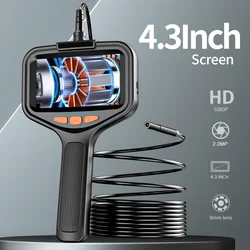 4.3 inch LCD Screen Handheld Endoscope Camera HD IP67 Waterproof with 8 LED for Cylinder Drain Pipe Inspection Borescope