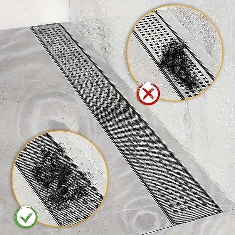 Roll Pack Disposable Drain Hair Filter Stickers, Anti-Clog Insect Proof Floor Drain Catcher for Kitchen Bathroom Sink Accessory
