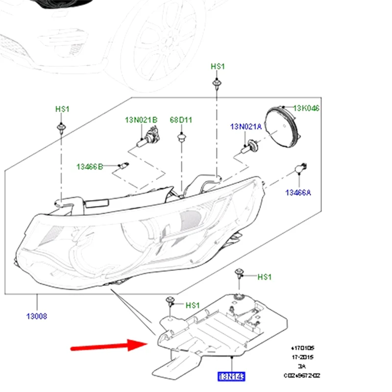 

Plain Headlights Bracket Front Headlights Bracket For Land Rover Discovery Sport L550 2015-2019 LR066964 Right