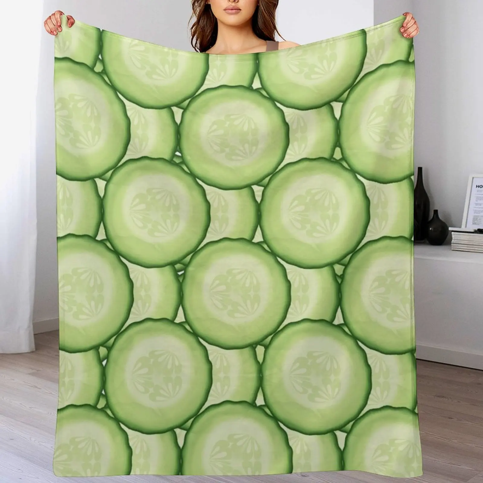 

Cucumbers Throw Blanket warm for winter wednesday Luxury Thicken Cute Plaid Blankets