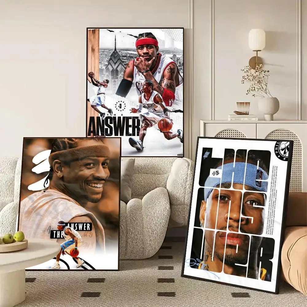 A-Allen I-Iverson Poster HD Wall Art Decal Self-Adhesive Aesthetic Decor For Home Living Bedroom Bar Aesthetic