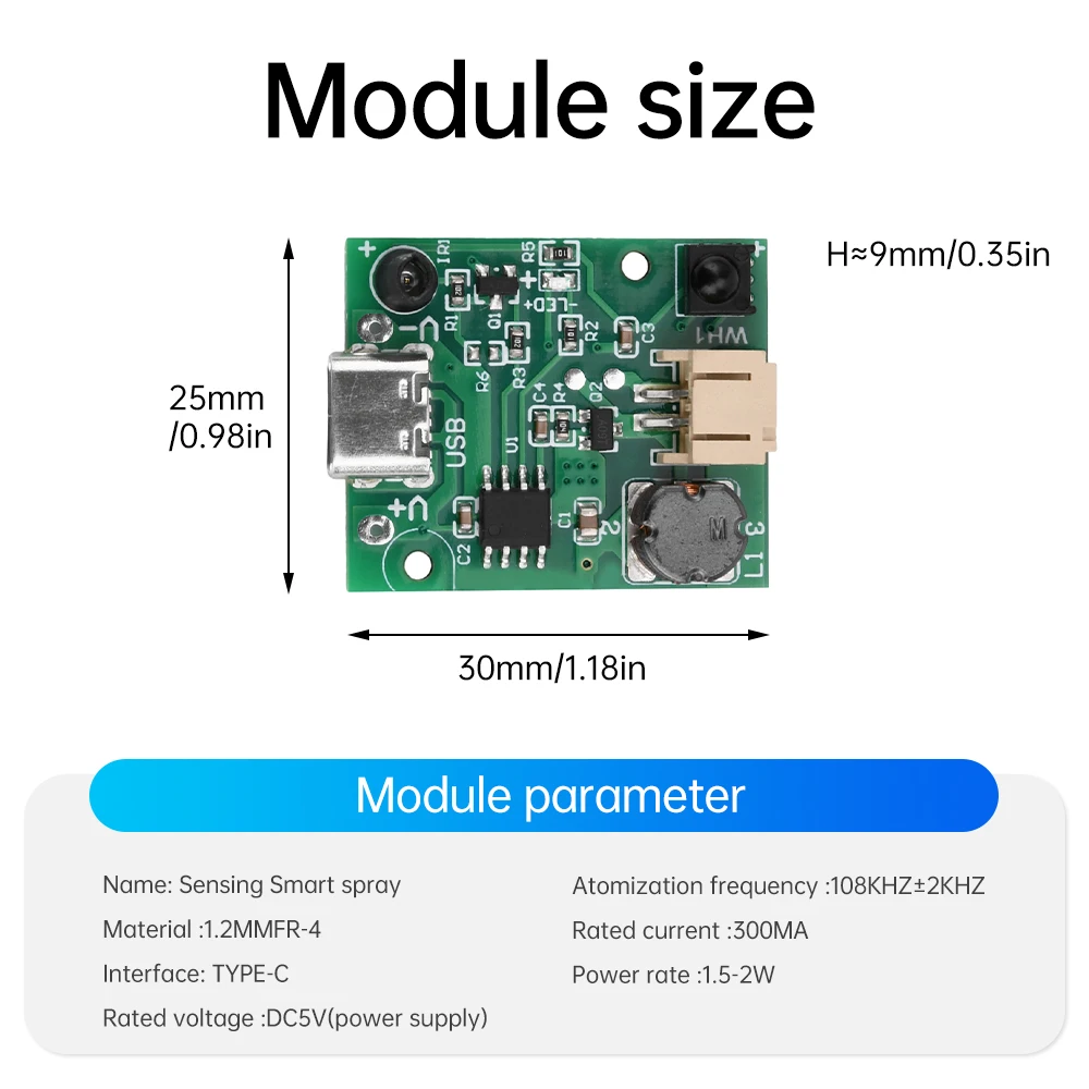 DC5V 1.5-2W ultradźwiękowy generator mgły Fogger Atomizer przetwornik Atomizer płyta foliowa akcesoria nawilżacz gumowa uszczelka Type-C USB