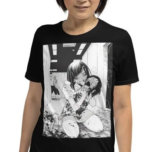 Anime Girl Zombie Horror Creepypasta  Short-Sleeve Unisex T-Shirt Y2K tops Unisex Summer Short Sleeve