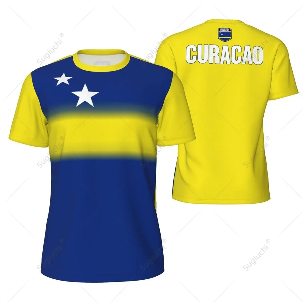CURACAO Flag 3D Print Sport Quick Dry Breathable Men Tshirt Outdoor Football Jersey Casual Short Sleeve Parent-child Clothes Top