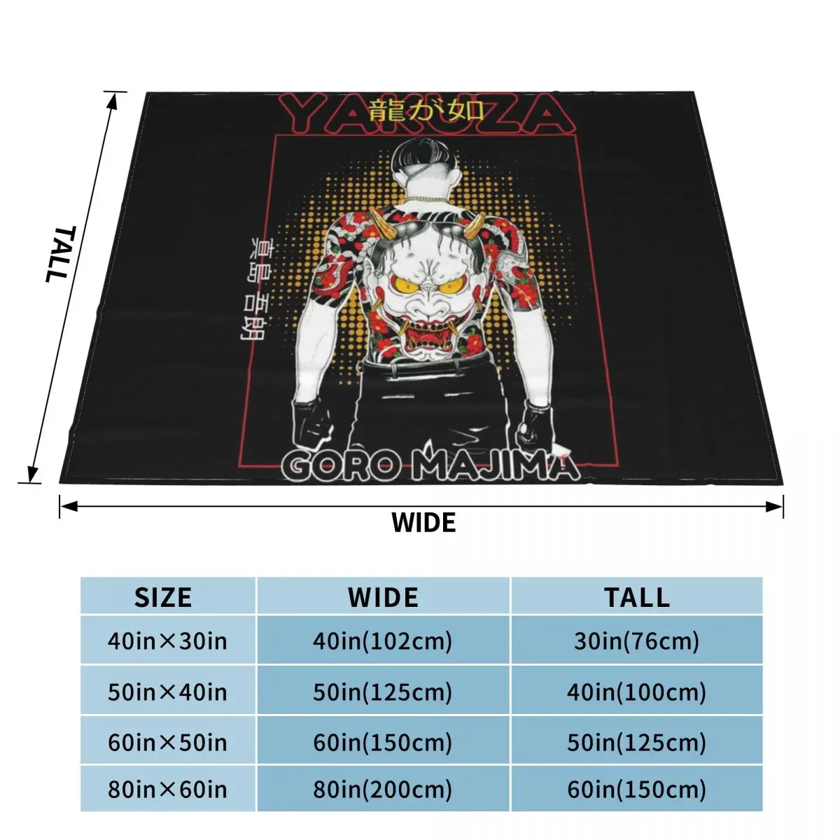 Goro Majima Yakuza Premium T-Shirt Throw Blanket Warm Soft Beds Bed covers Blankets