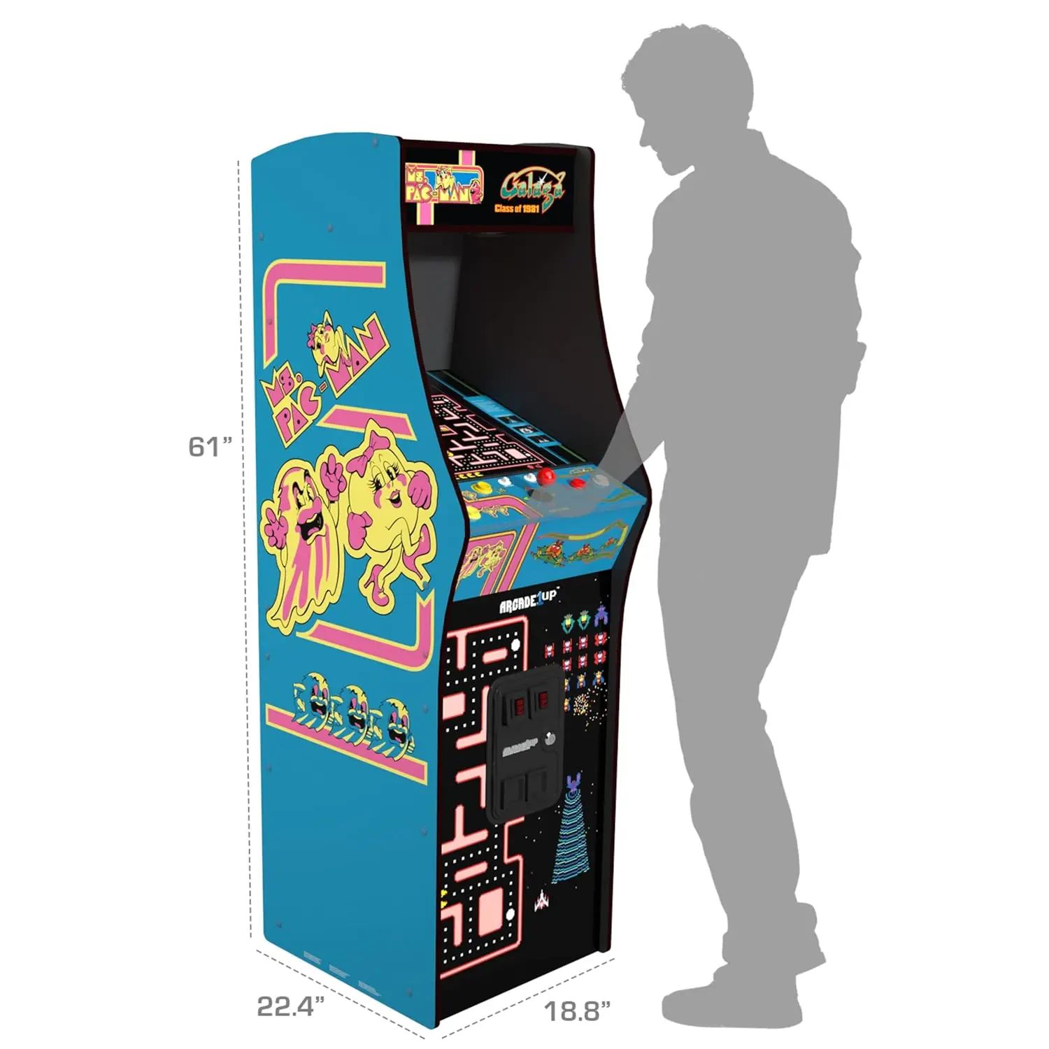 ARCADE1UP Maszyna zręcznościowa Deluxe Class of 81' dla domu — wysoka 5 stóp — 12 klasycznych gier