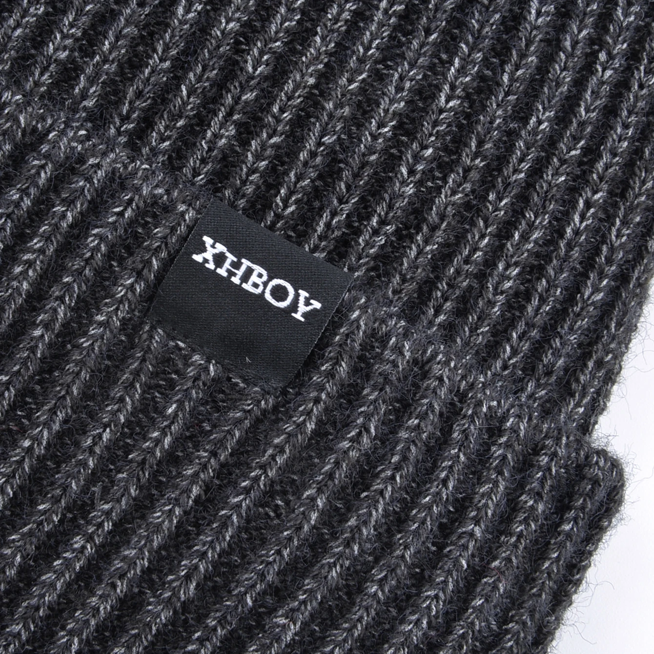 Winter Knitted Beanie Knitting Solid Color Beanie Men\'s Thick Hats Outdoor Warm Ski Beanies For Men  Double Layers With Velvet