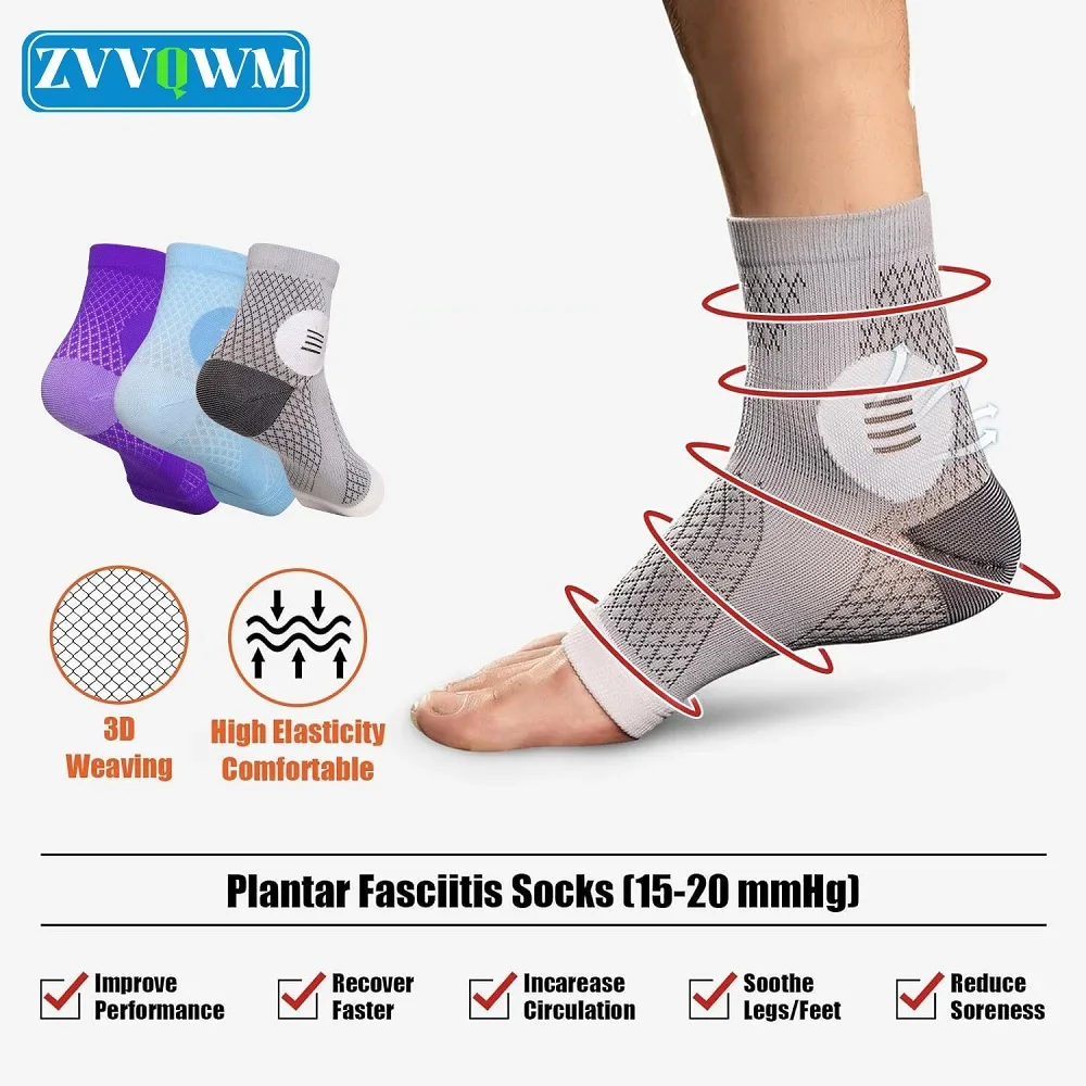 

1Pair Elastic Ankle Compression Sleeve Women Men Swelling Arch Support Sleeve Sprained Joint Pain Sports Ankle Brace Running