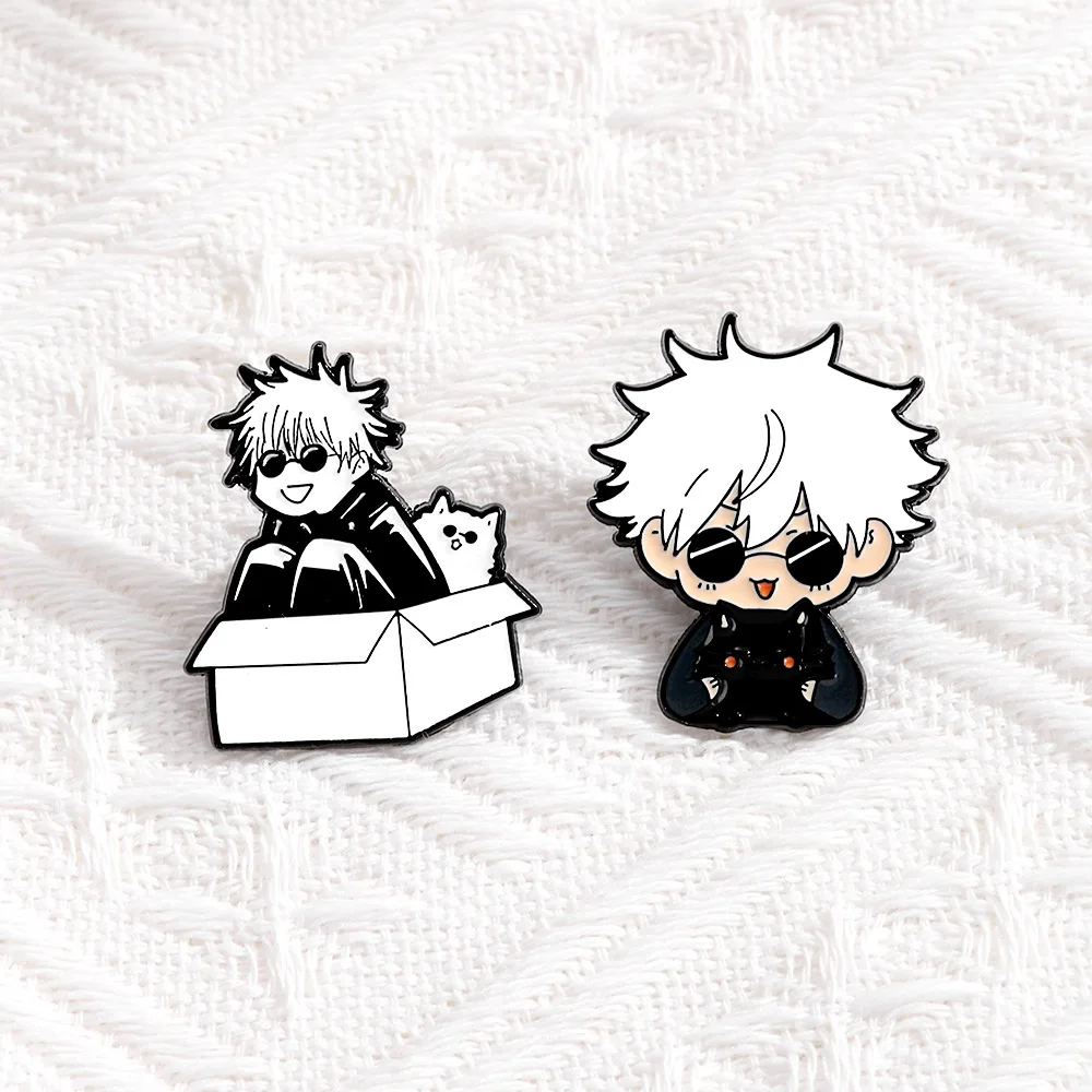 

New Model Jujutsu Kaisen Gojo Satoru Peripheral Brooch Cartoon Metal Badge Brooch Backpack Decoration Anti Glare Buckle