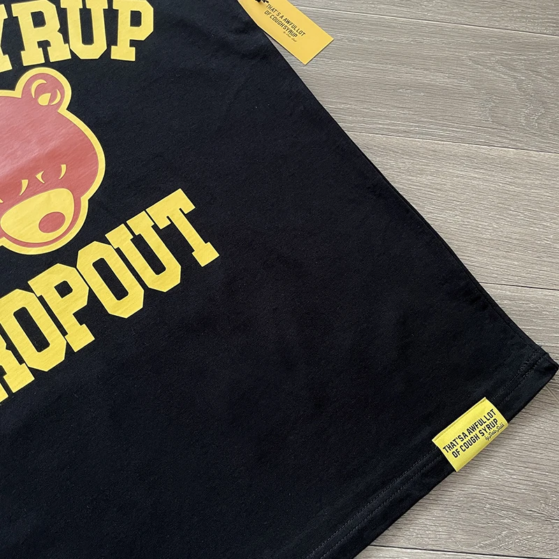 الدب الكبير رئيس طباعة هذا مجموعة رهيبة من شراب السعال تي شيرت الرجال النساء أسود أزرق القطن عالية الجودة قصيرة الأكمام فضفاضة القمم #5