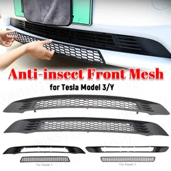 Removable Car Insect Prevention Net for Tesla Model 3/Y Anti-insect Front Mesh Buckle Installation Auto Bumper Mesh Mask