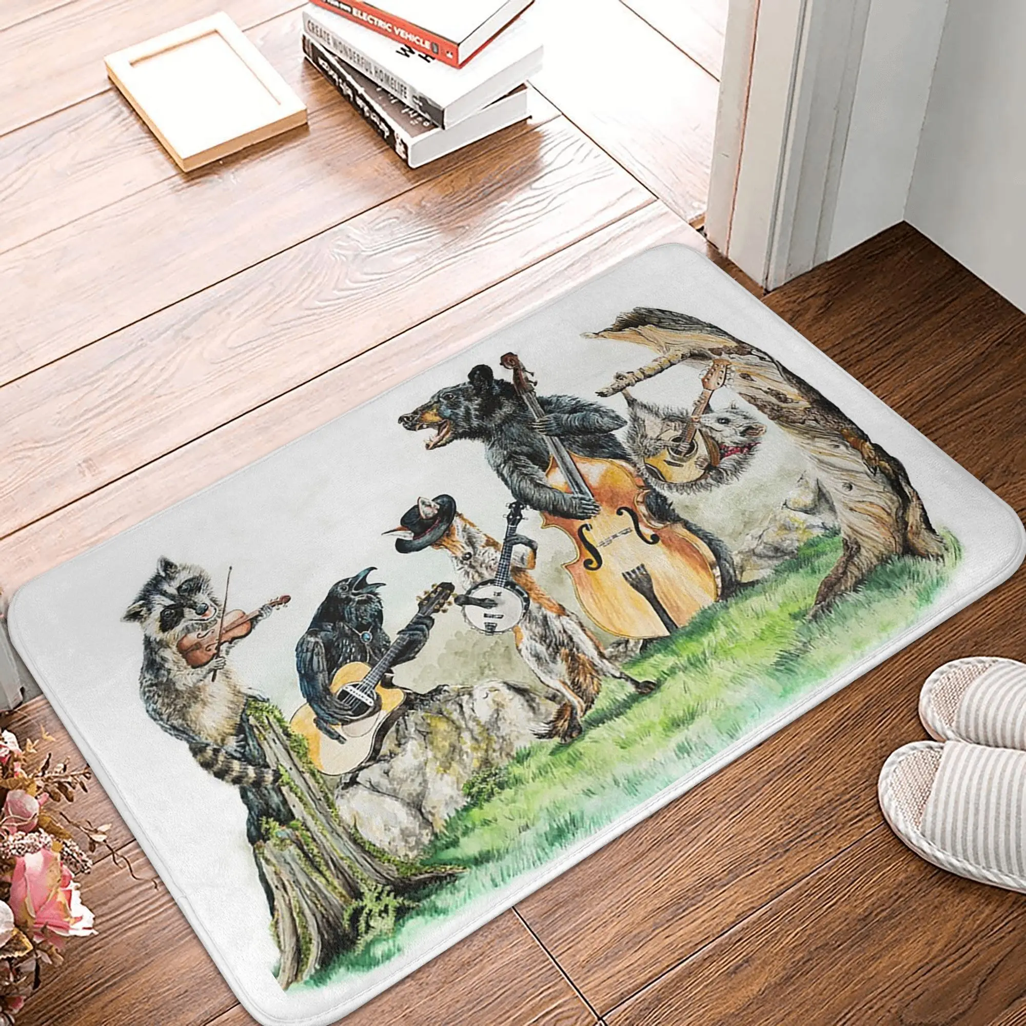 

Bluegrass Gang-дикая музыка животных, нескользящий коврик для двери, напольный коврик, ковер для кухни, входа, дома, спальни, коврики для ног