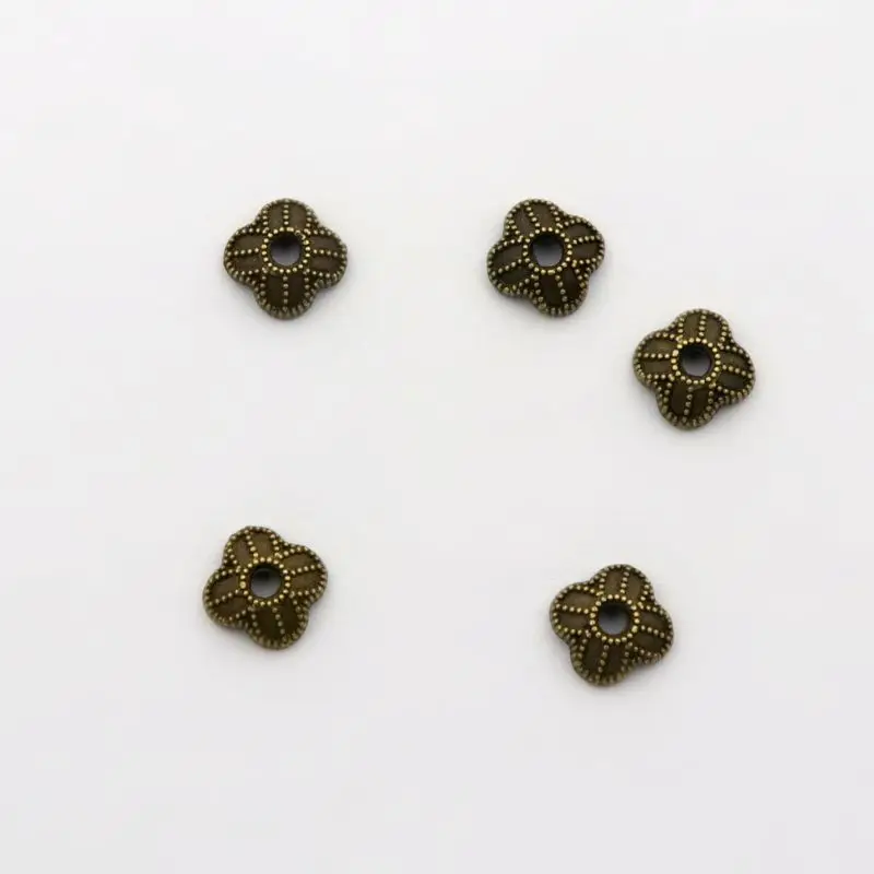 100Pcs 7x2.2mm Clover Cross FlowerSparer Loose End Beads Caps for Jewelry Making Finding Diy Accessories Component Wholesale