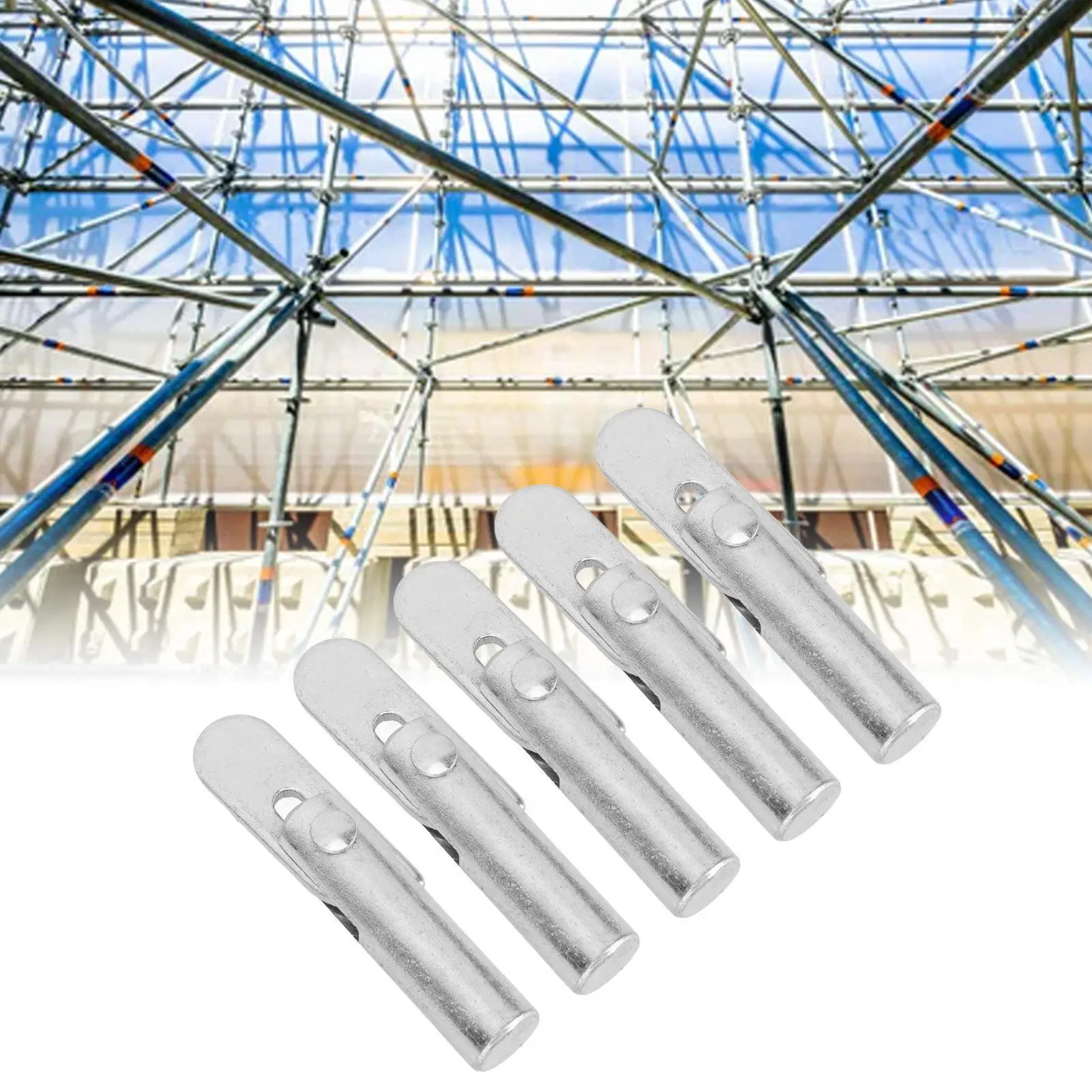 50 قطعة 180 °   دبابيس موصل السقالات المتنقلة، قضبان وتد مرنة مقاس 12 × 45 مم لمفاصل السقالات الآمنة
