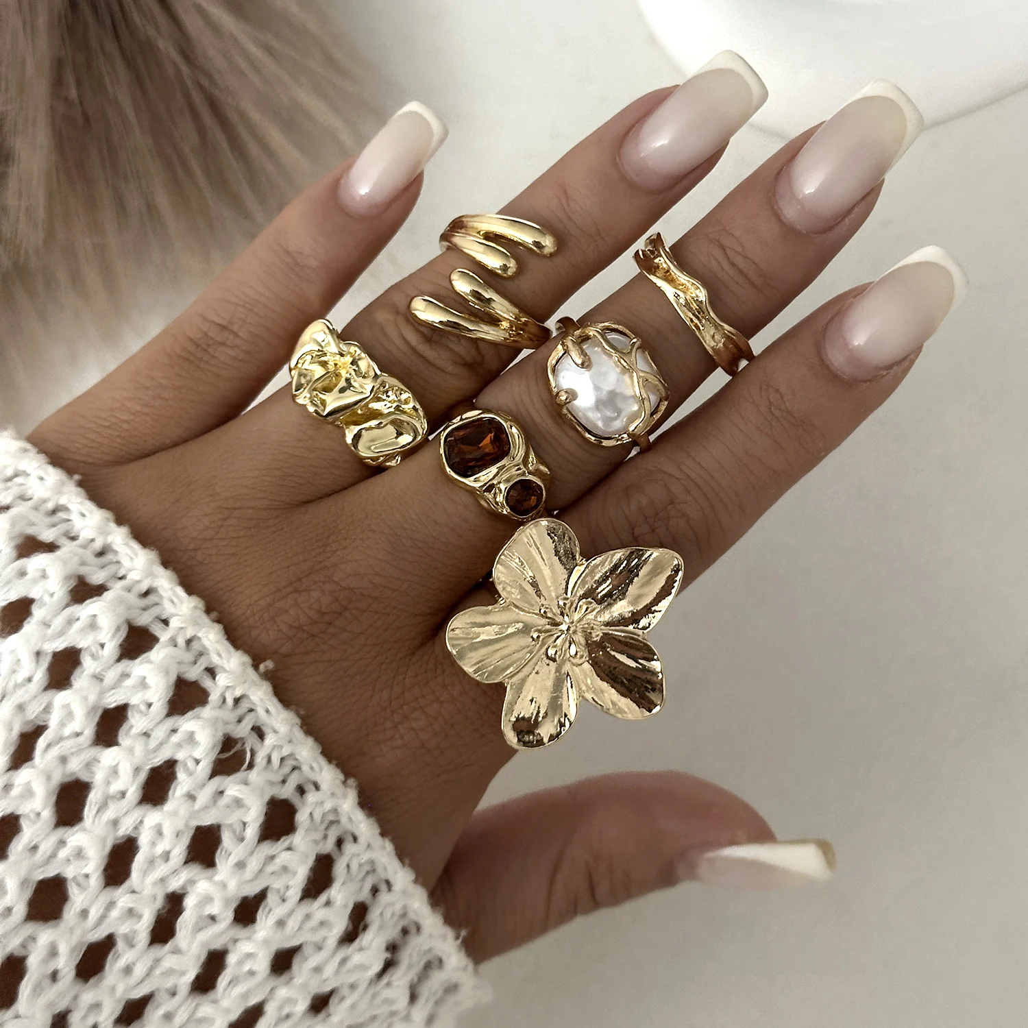 6 sztuk/zestaw Pierścionki w s – Vintage Punk Knuckle Rings Set recenzja i cena