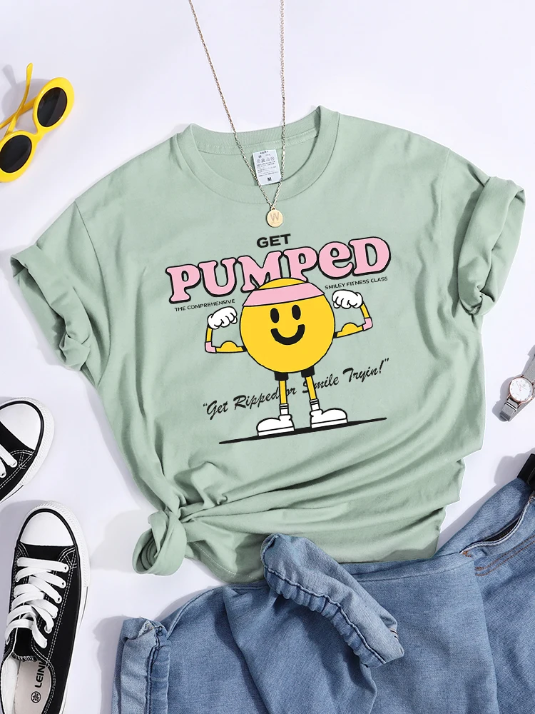 Get Pumped Fitness Class Exercise Tshirt Original Comfortable Tshirts Sport Loose Clothes Breathable Soft T-Shirts