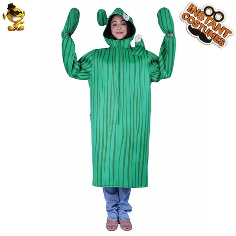 Adult Couple's Quirky Cactus Halloween Costume Funny One-piece Stage Cosplay Party Costume