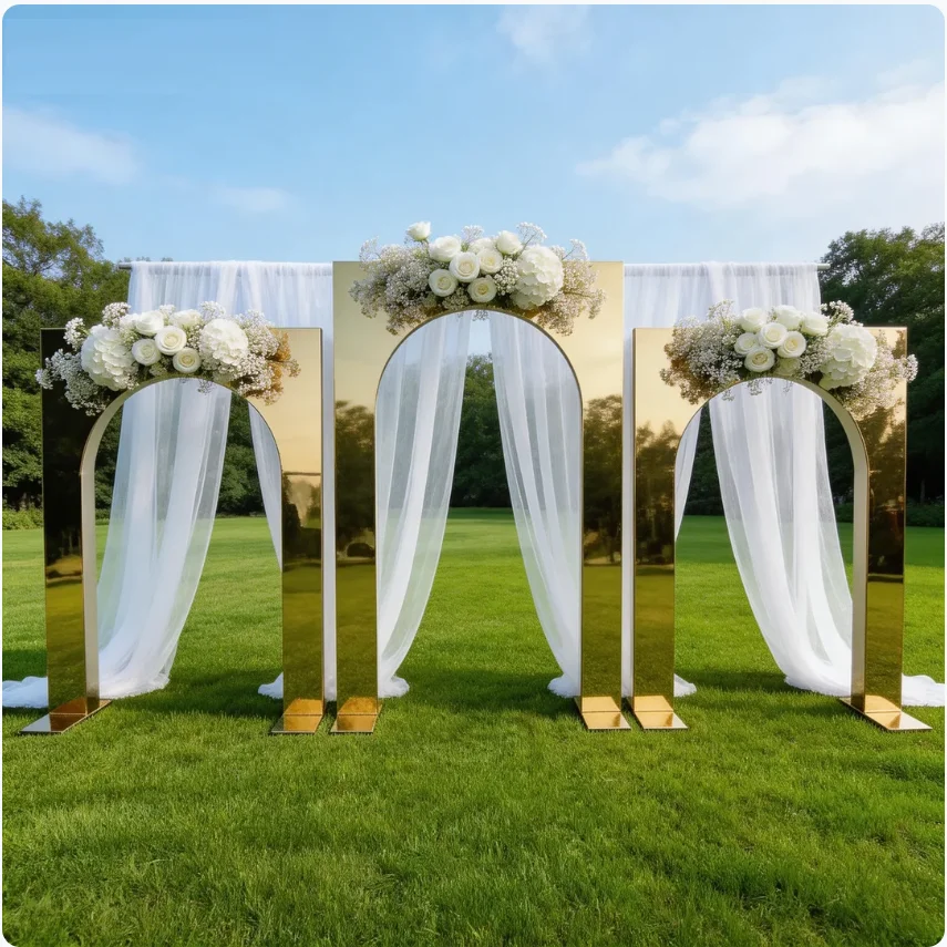 3 Stück Neue Hochzeitshintergrund-Dekorationen aus schwarzem Eisen, Dekorative Requisiten für Outdoor-Hochzeitsdekorationen, Bogenrahmen – Detail 2