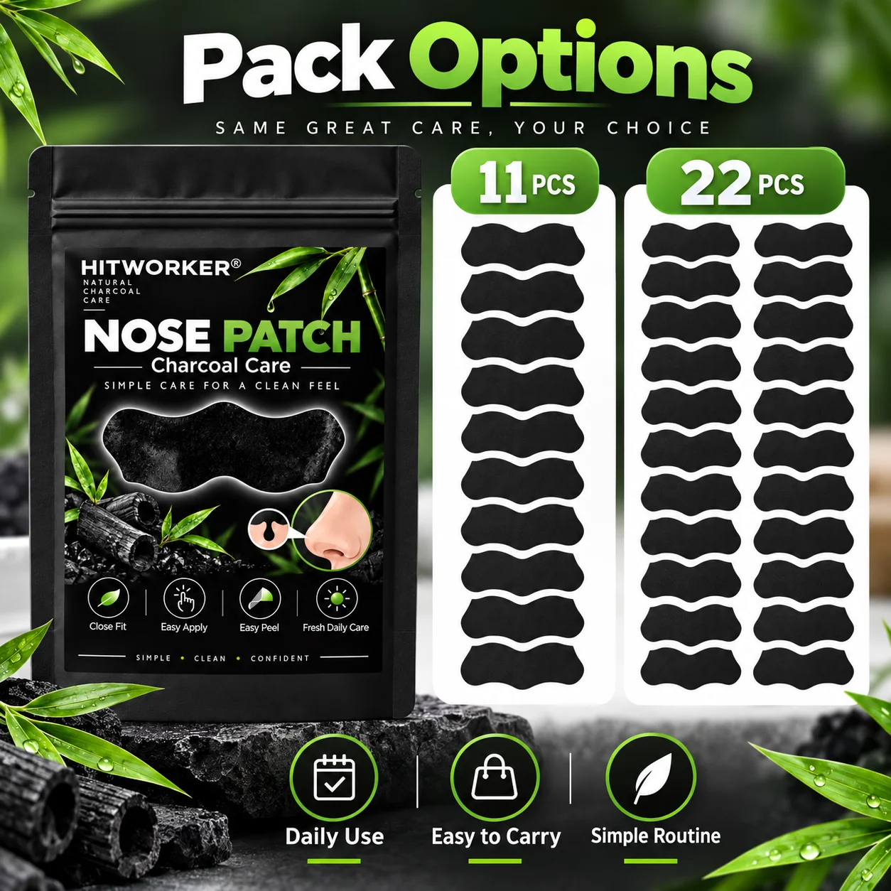 11/22 PCS Nose Strips for Blackheads, Deep Cleansing Nose Pore Strips, Blackhead & Oil Removal, Unclog Pores, Gentle Nose Mask S
