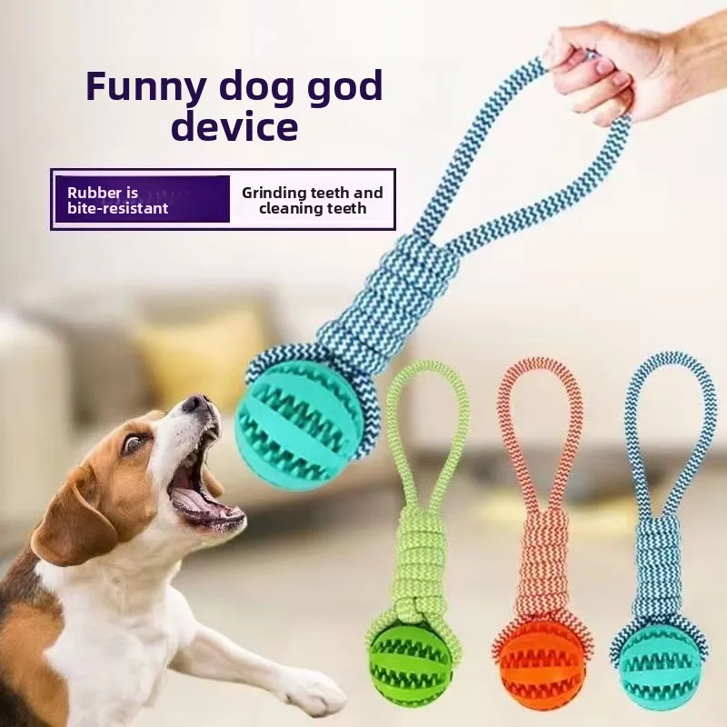 

Dog Tug-of-war Toy Balls for Teeth Grinding and Cleaning, Medium and Large-sized Dog Food Balls for Boredom