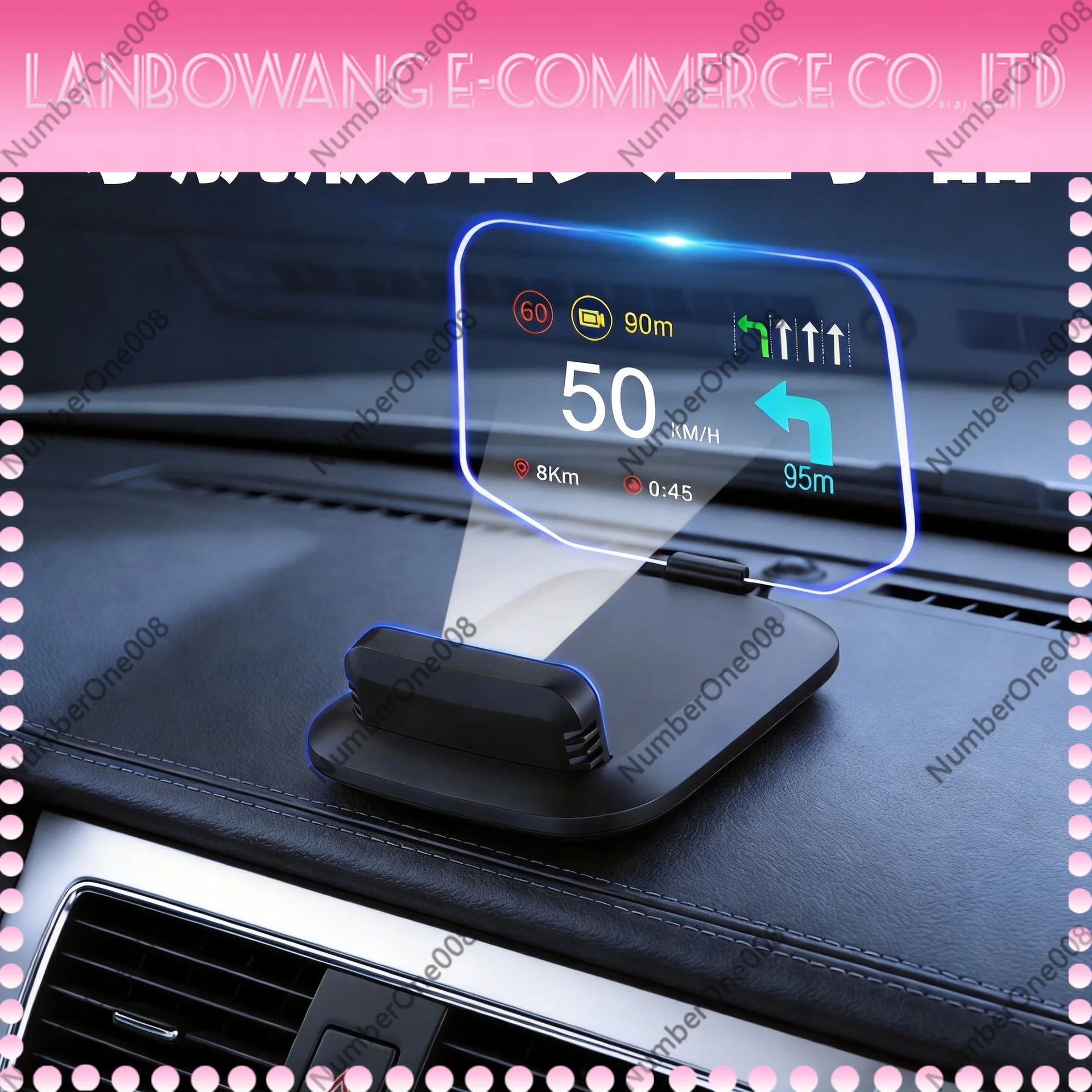 Portable HD Car HUD Head Up Display Multifunctional Auto Navigation Screen Modified Vehicle Projection Display