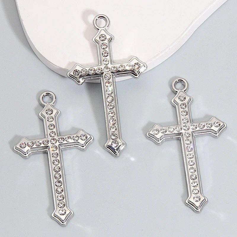 15pcs Jesus Cross Metal Charms Silver Color Glaring Pendants DIY Making Findings Handmade Jewelry