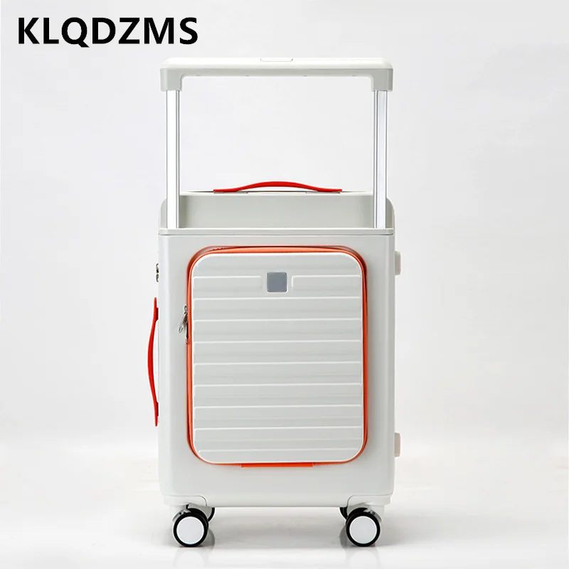 KLQDZMS – valise à roulettes avec couvercle arrière ouvert pour ordinateur portable, bagage à main Durable 20 \