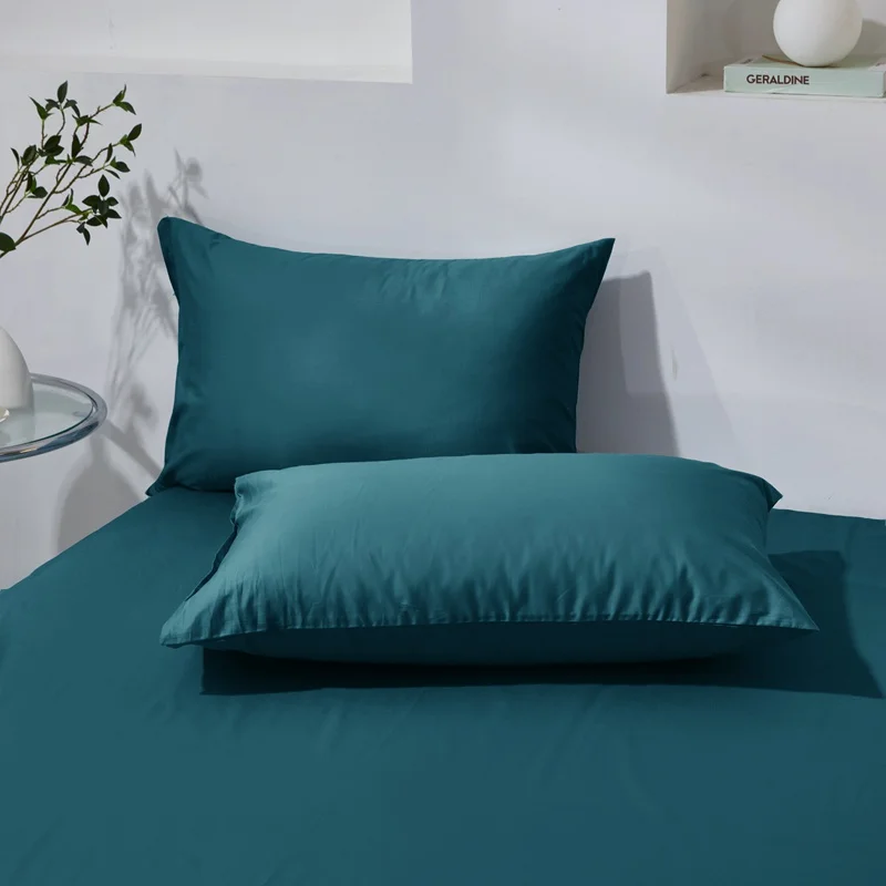 100% Cotton Pillowcase High Count and High Density Solid Color Simple Envelope Pillow case 30x50 50x70