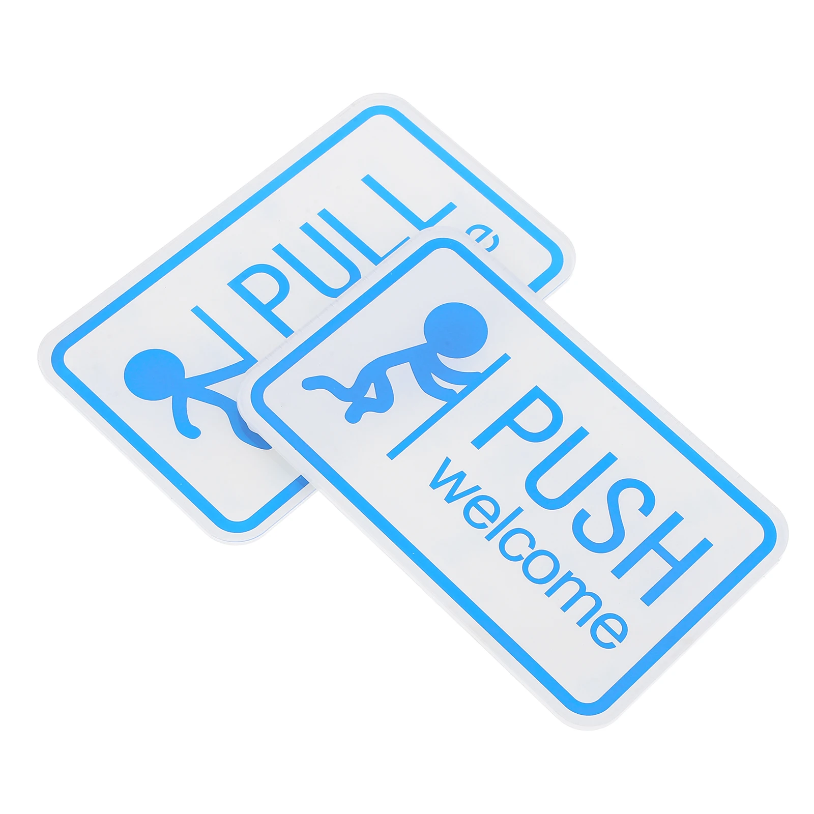 

2pcs Blue Acrylic Push Pull Signs for Glass Door Self Adhesive Sliding Door Sign Easy Installation Long Lasting Use