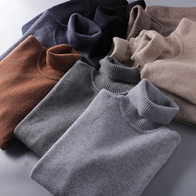 

Мужской вязаный свитер Camere Blend с высоким воротом, повседневный, теплый, эластичный, модный молодежный трикотаж для зимы