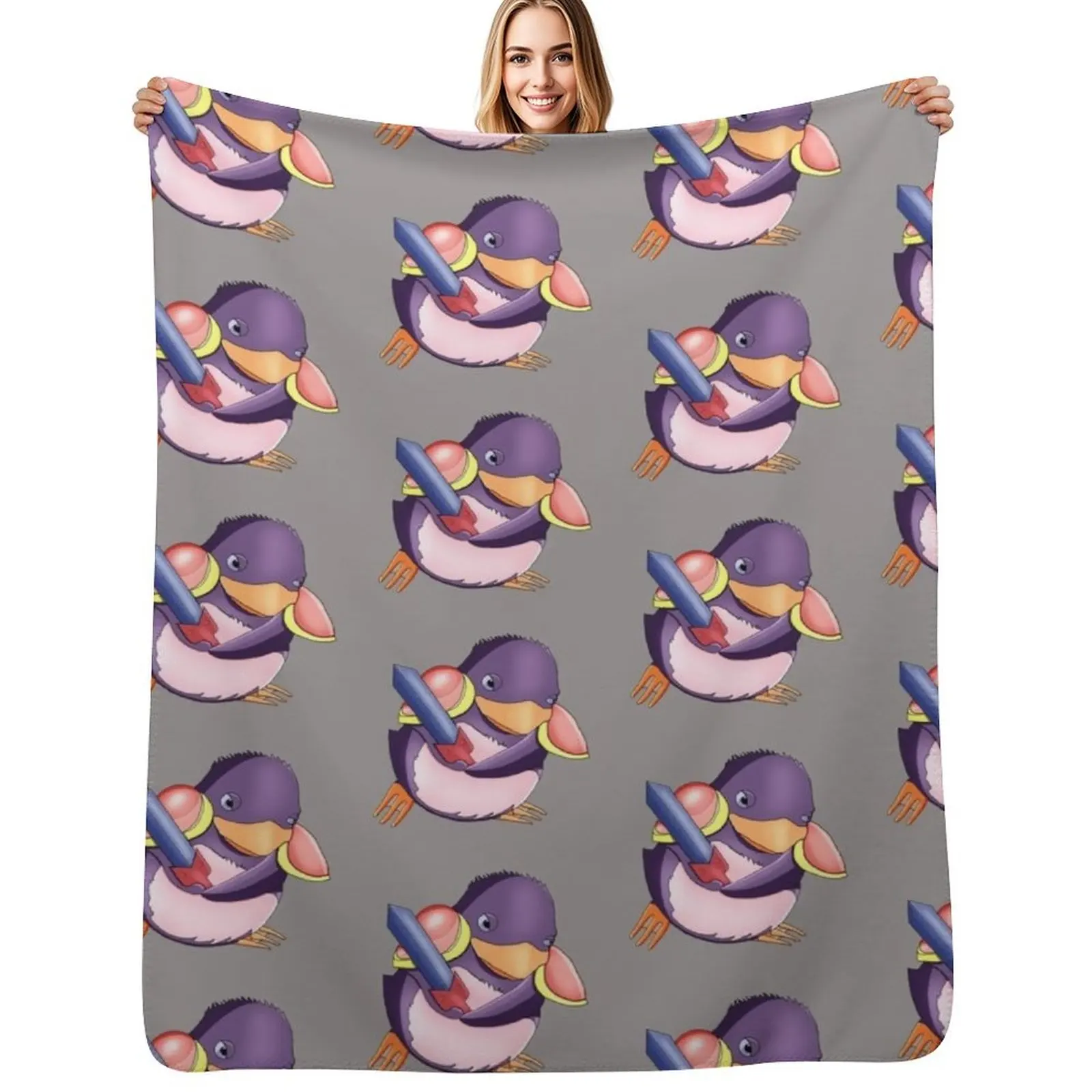 Penguin Soldier Throw Blanket Flannels Soft Plush Plaid Soft Beds Nap wednesday Sofa Throw Blankets