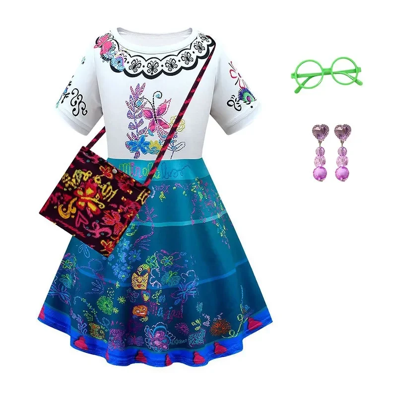 Vestido de Mirabel con encanto para niñas, disfraces de Cosplay de Madrigal, vestidos de Isabella para niños, Carnaval, Halloween, ropa de fiesta de cumpleaños, 4-10 años