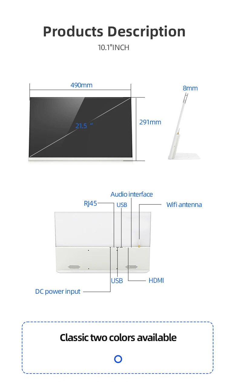 21.5 Inch Android Desktop Digital Signage L-Shaped Tablet Ordering Menu Display Screen For Restaurant Cashier Digital Poster