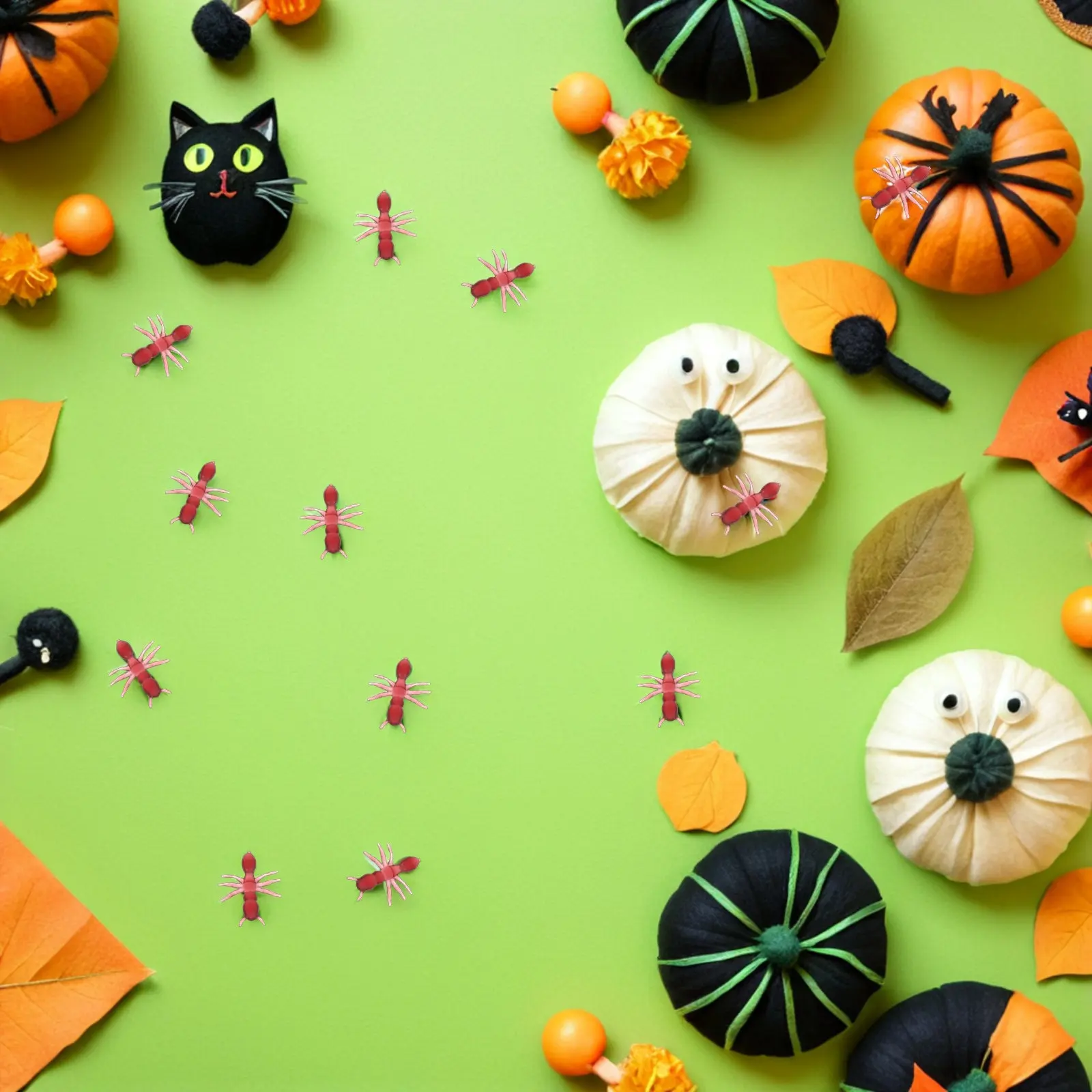 

50Pcs Artistic Plastic Simulation Ants Halloween Scare Prank Joke Props Party Decoration April Fool's Day Children's Trick Fun