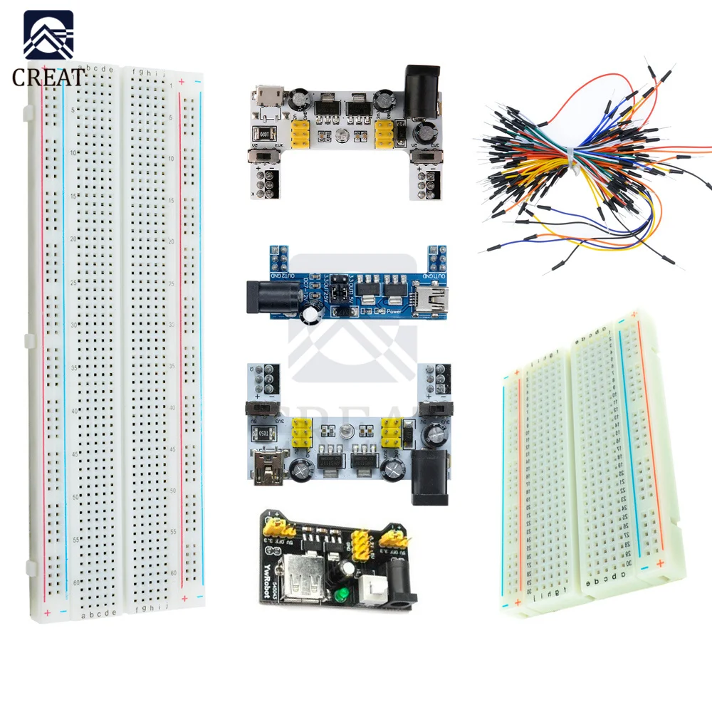 MB-102 MB102 Breadboard Power Module 400 830 Point PCB Bread Board Test sviluppa per Arduino Kit + 65 Jumper Wires