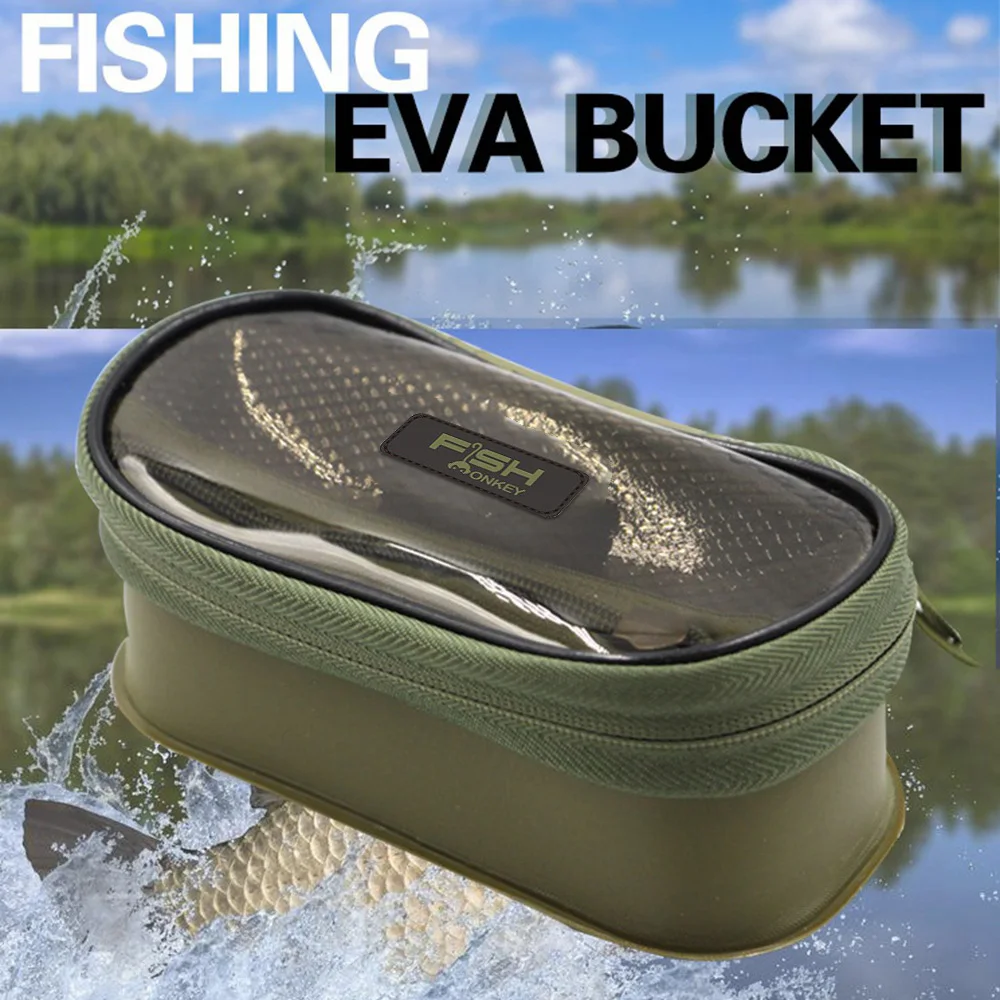 Portable Fishing Bag, Fishing Reel, Lure Hook, Storage Case, EVA Small Bucket, Waterproof Carp Fishing Tackle Organizer Tool Box