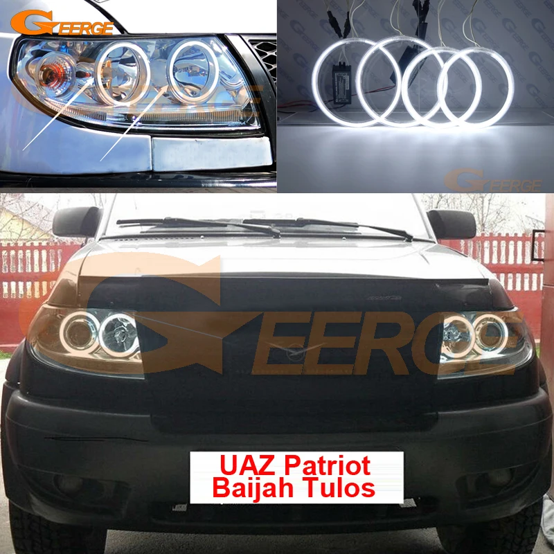 For UAZ Patriot Baijah Tulos 2007 - 2019 Excellent Ultra Bright CCFL Angel Eyes Halo Rings Kit Car Accessories