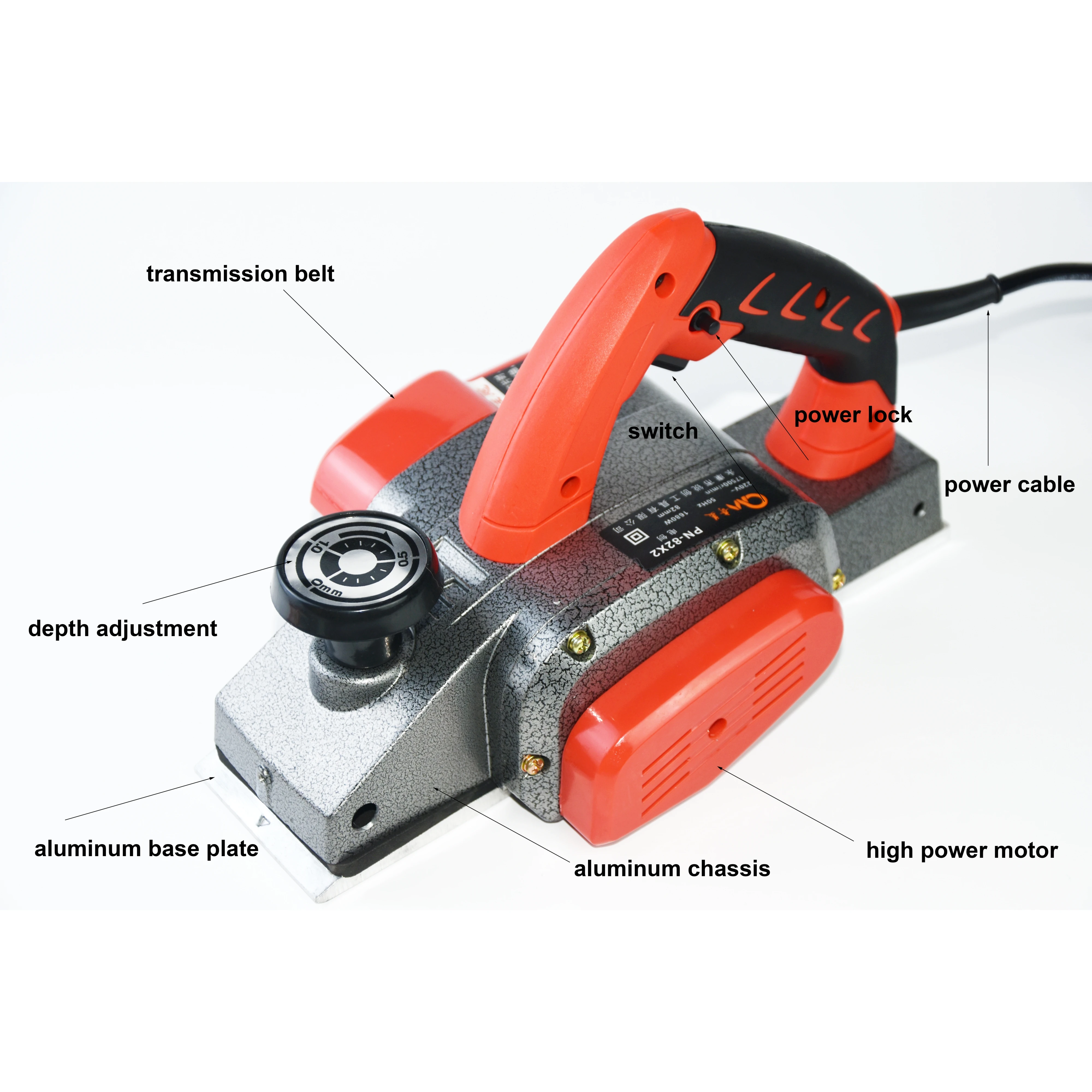 Rechargeable Electric Planer Brushed Wood Cutter 1680W 17500RPM Carpentry Planing Multi-functional Carpenter Woodworking Tool