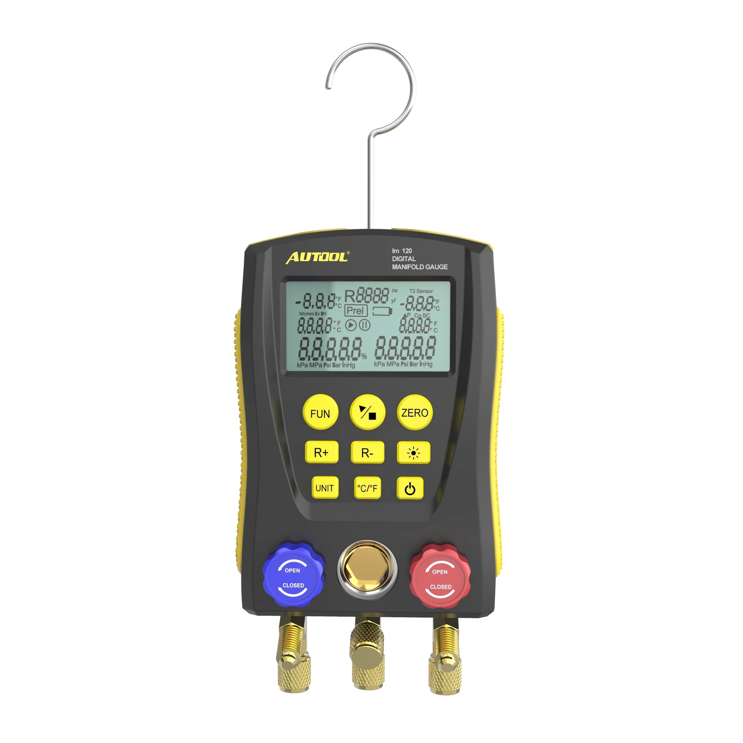 AUTOOL LM120 Refrigerant digital hydraulic pressure tester HVAC Vacuum Pressure temperature sensor tester