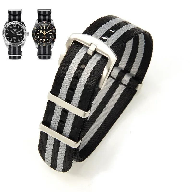 20mm 22mm pulseira pino fivela de aço inoxidável pulseira acessórios relógio para omega seamaster tudor iwc cinto cinta lona náilon