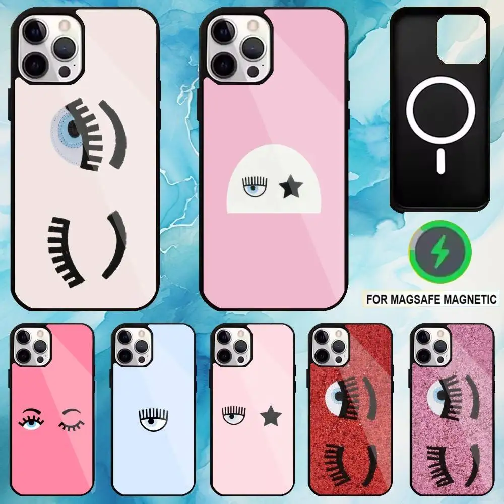 

Hot-t-Ferragnie-s-Eyes Chiara Phone Case For iPhone17,16,15,14,13,12,11 Plus,Pro Max Magnetic For Magsafe Wireless Charging