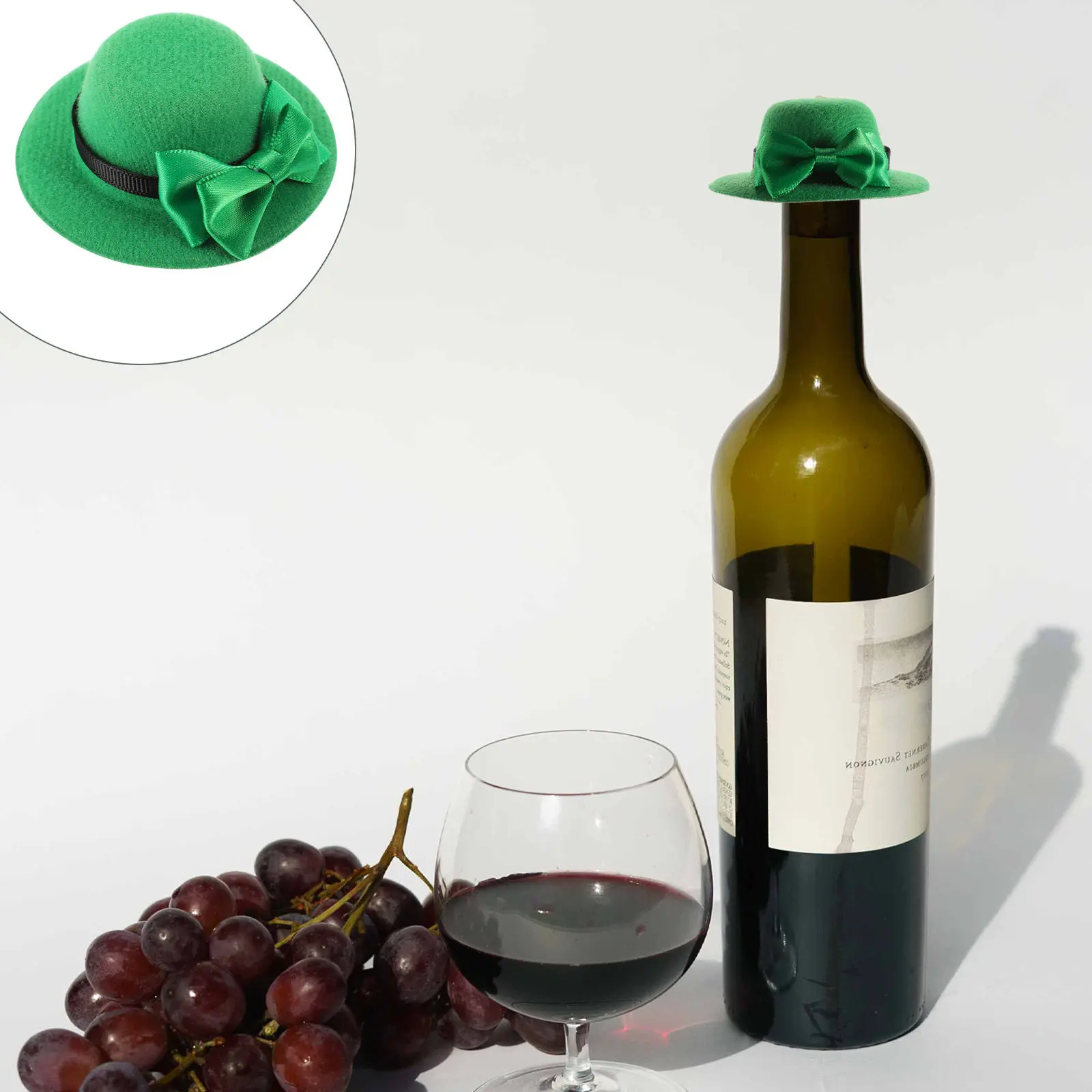 5Pcs Wine Bottle Hat Set Stylish Mini St Patrick's Day Caps Decorative Bottle Covers for Party Favors and Photo Booth